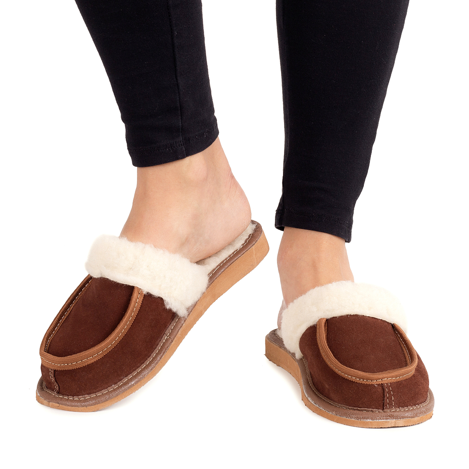 Women's Leather Slippers Panther