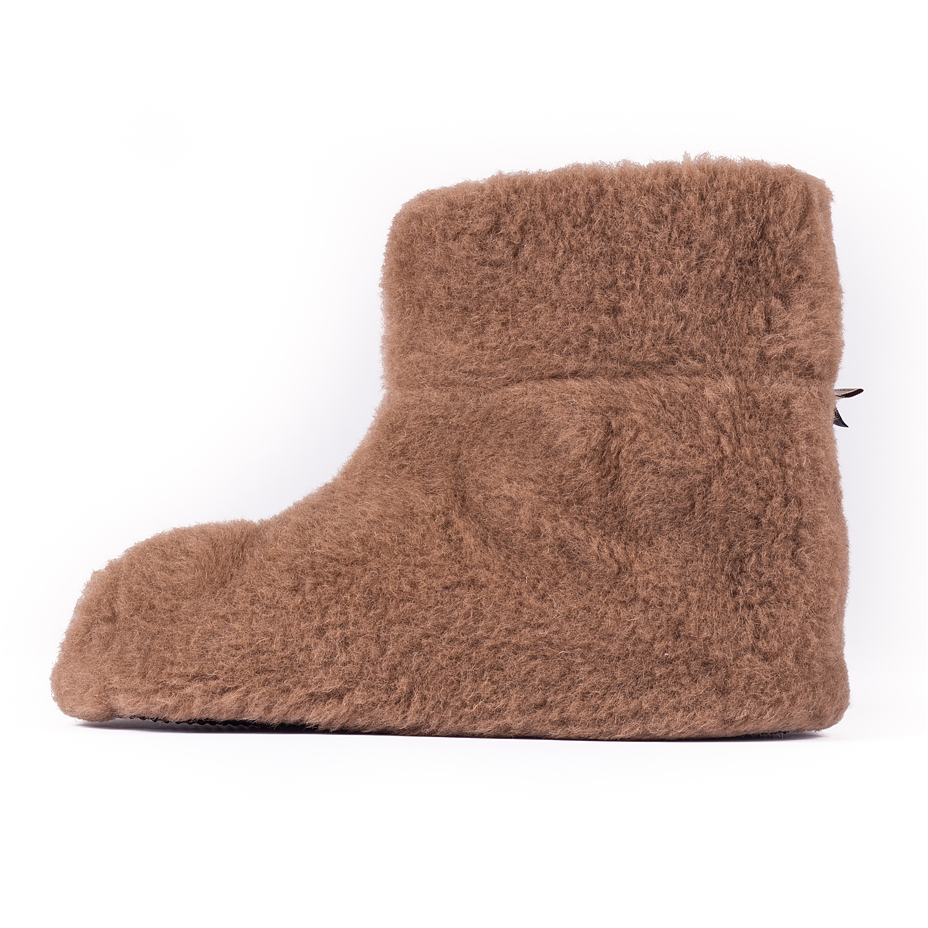 Wool TV Slipper Boots Brown