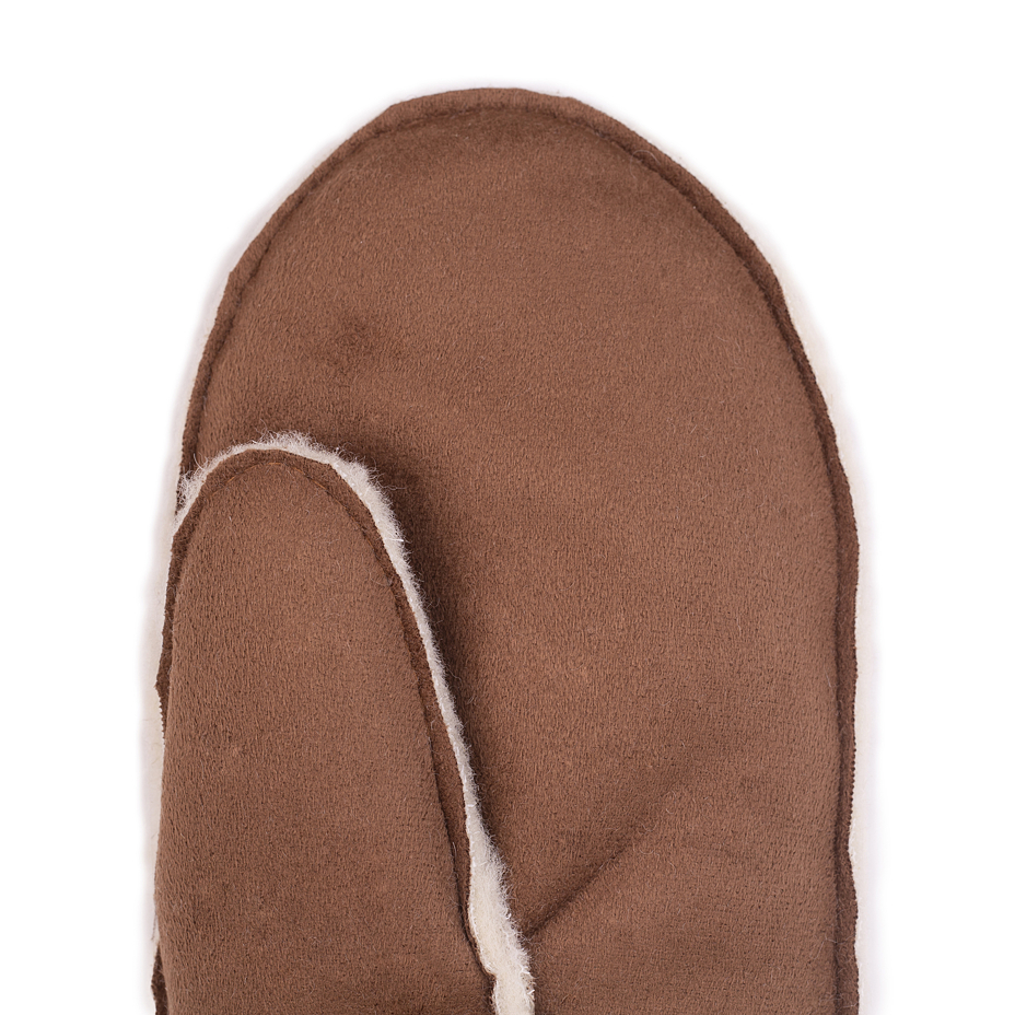 Wool velour mittens Brown