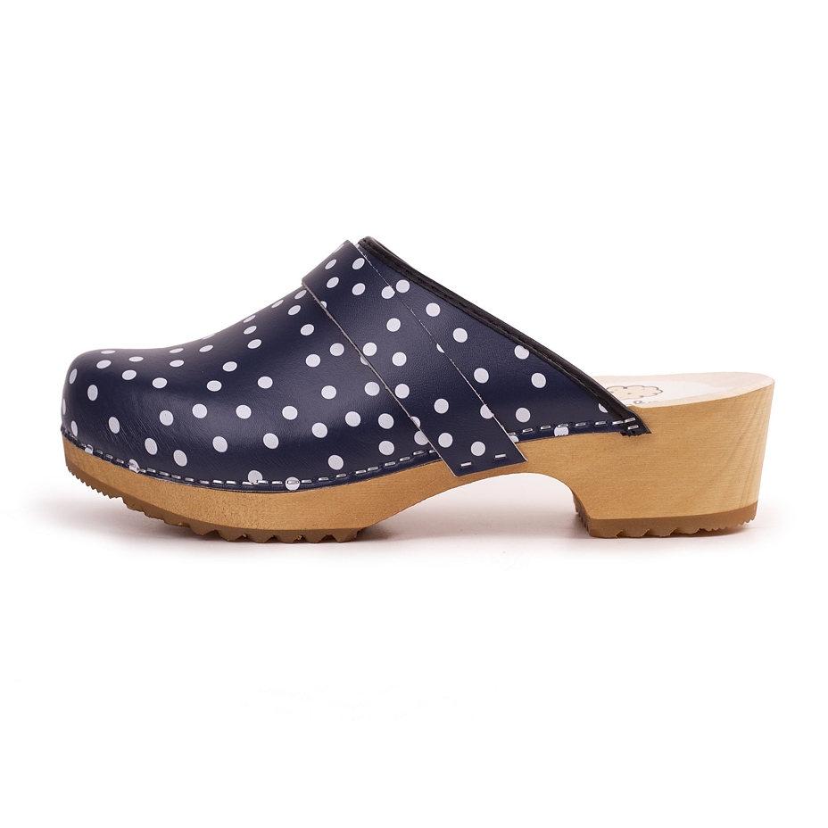 Women's Anatomic Clogs Blue Polka Dot