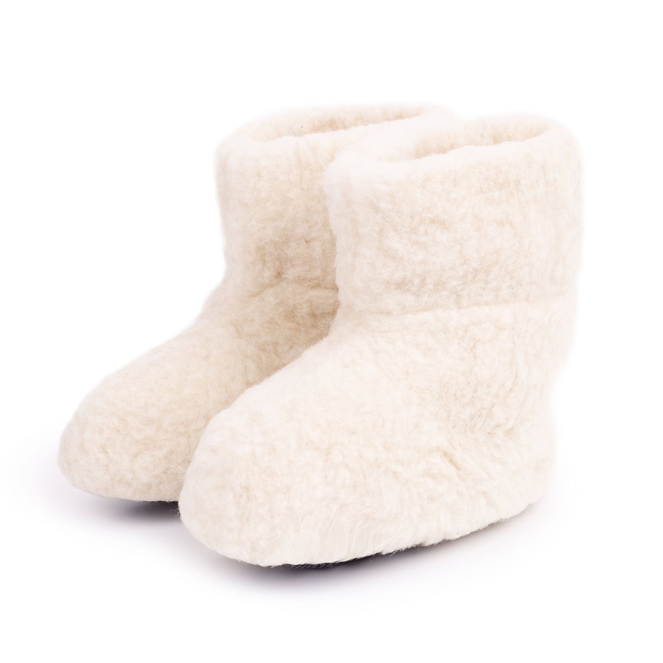 Wool TV Slipper Boots Natural