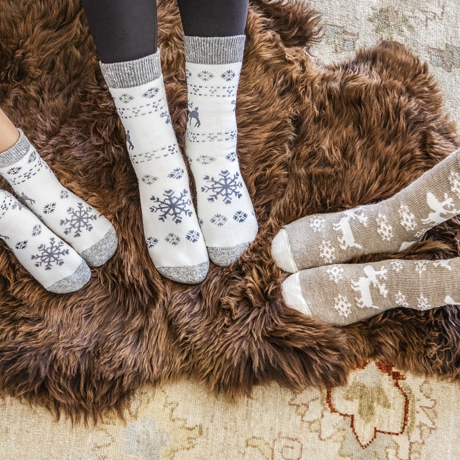 Merino Wool Socks Grey Deer