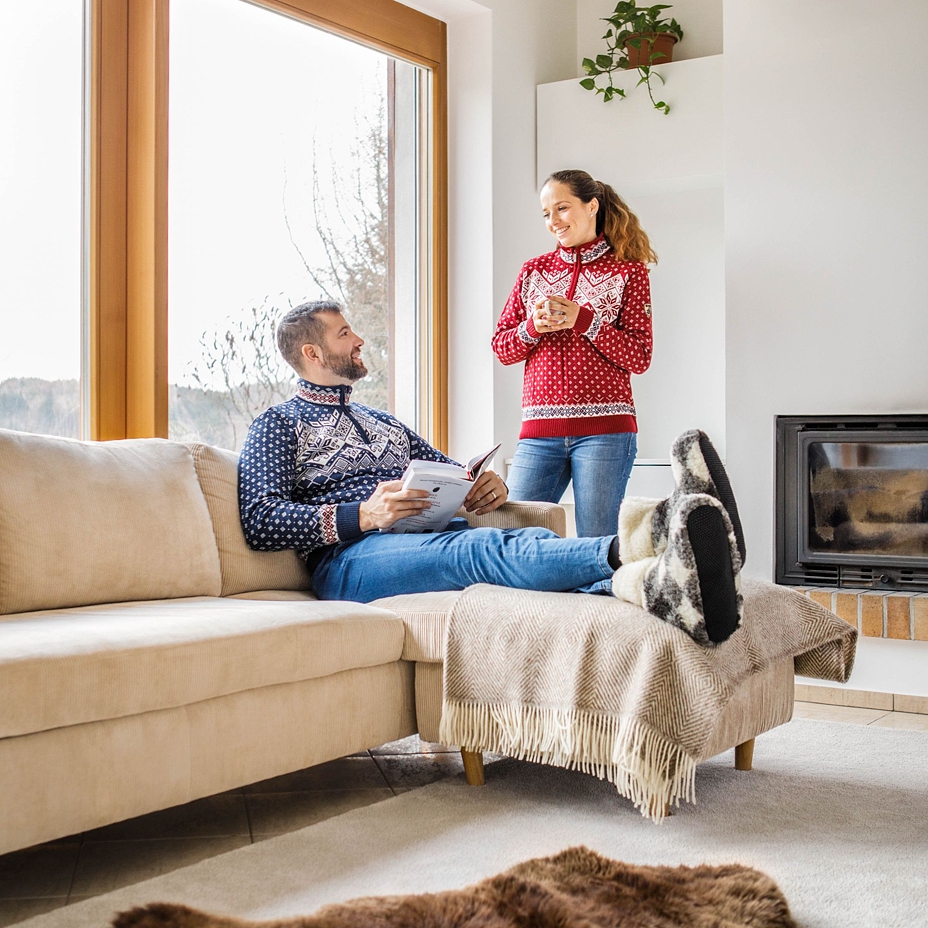 Wool TV Slipper Boots Plaid