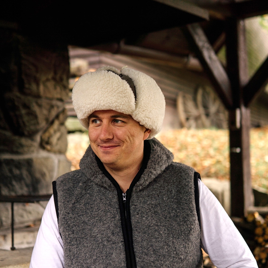 Hooded Wool Vest Dark Grey