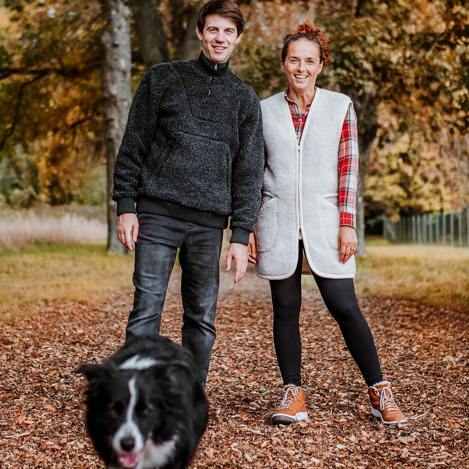 Men's Kangaroo Pocket Wool Top Dark Grey