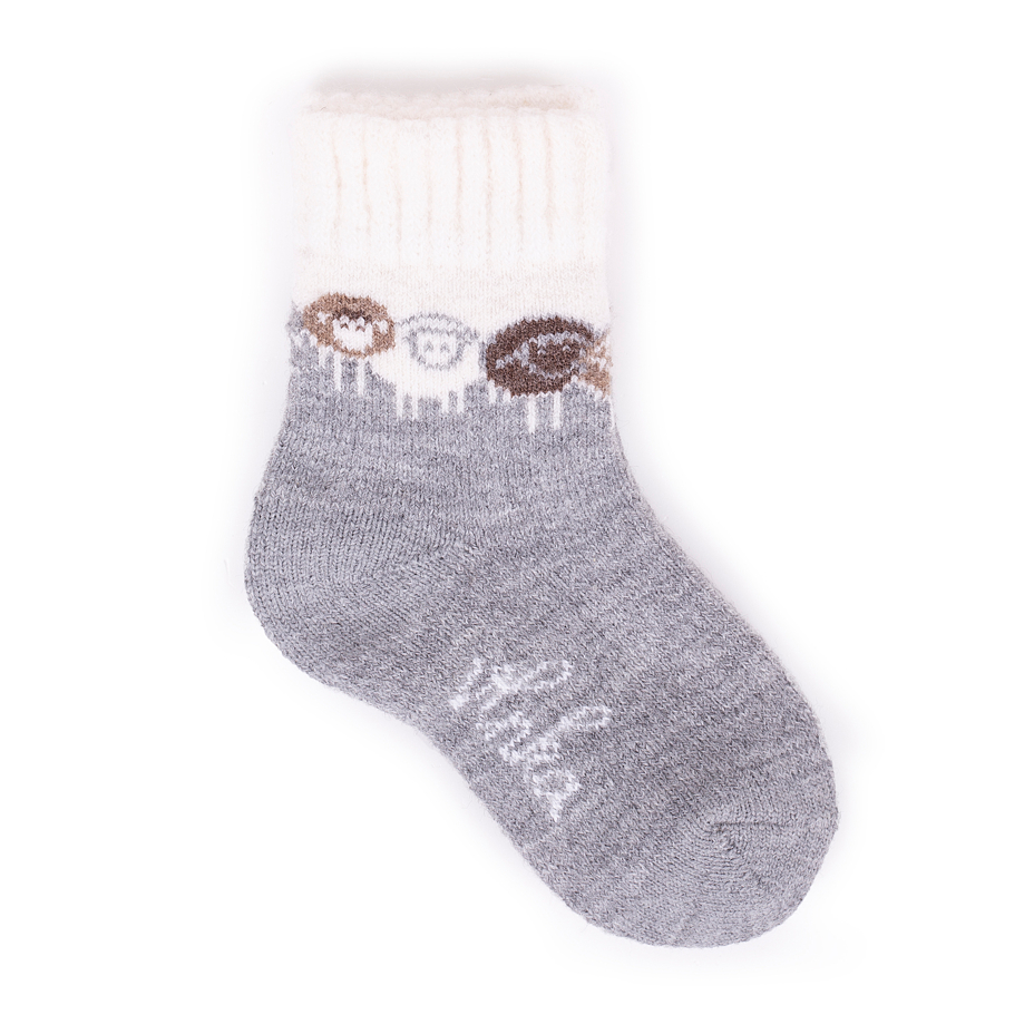 Kids’ Merino socks Lamb Friends White