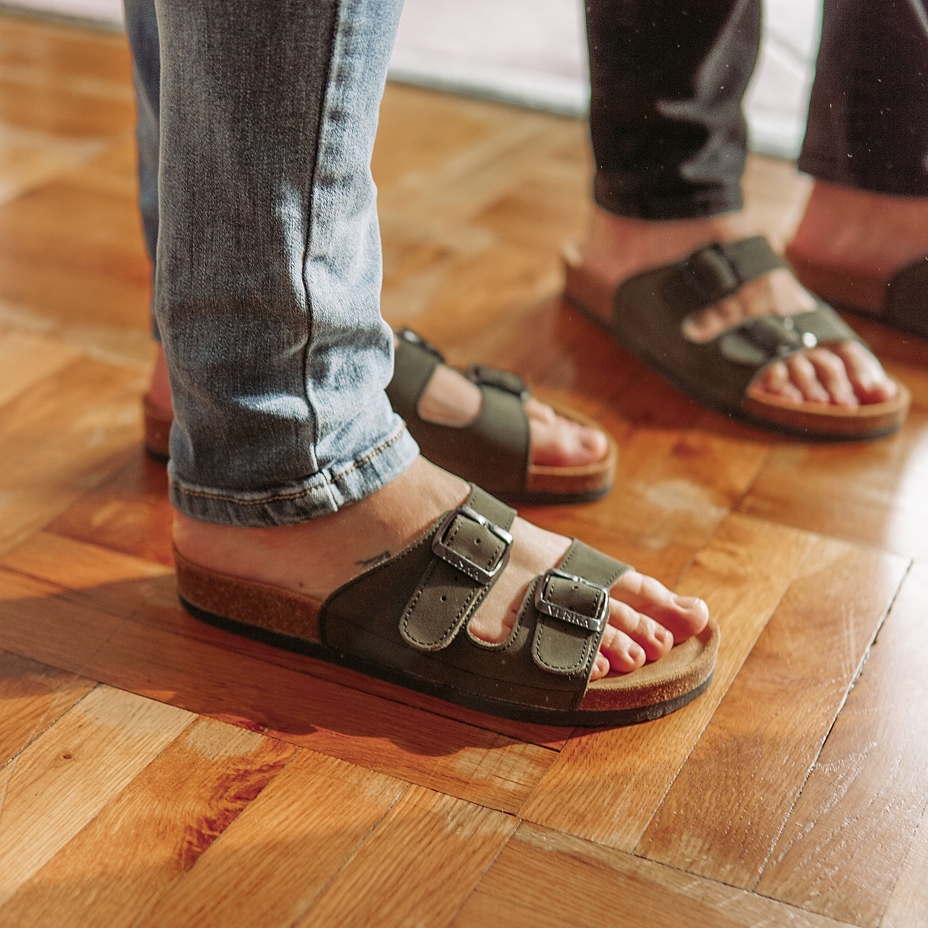 Men's anatomical cork slippers Alex Green