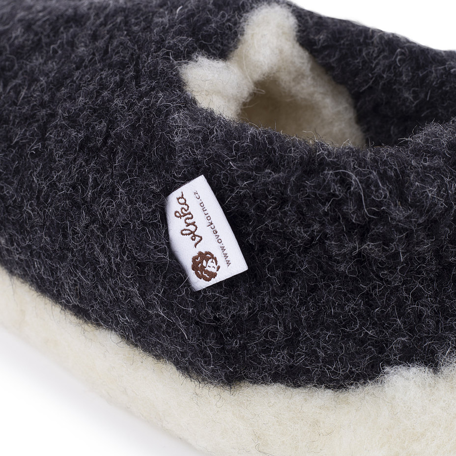 Wool ankle slipper boots Black
