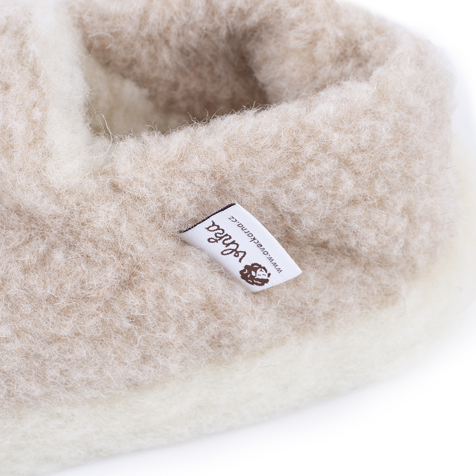 Wool ankle slipper boots Beige