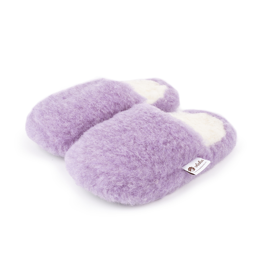 Kids’ wool TV slippers Purple