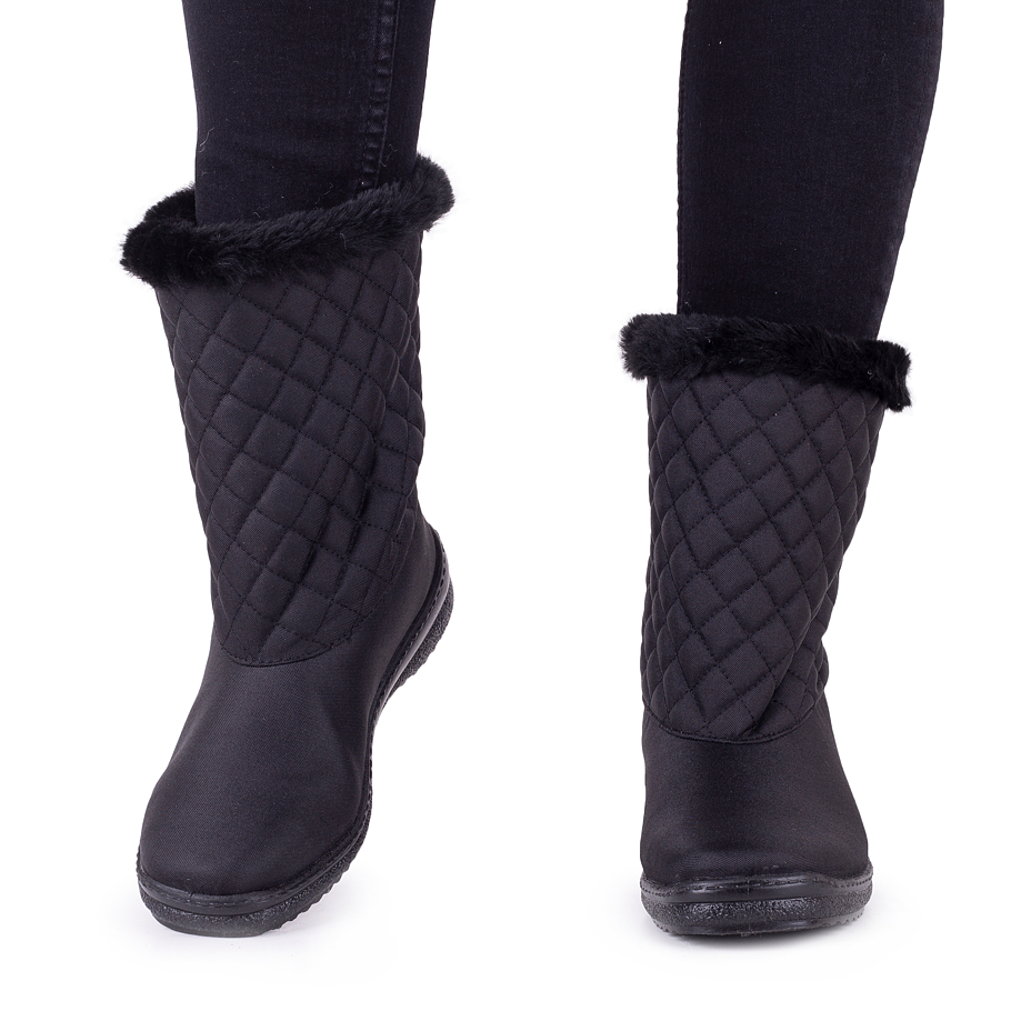 Women's Quilted Snow Boots Black