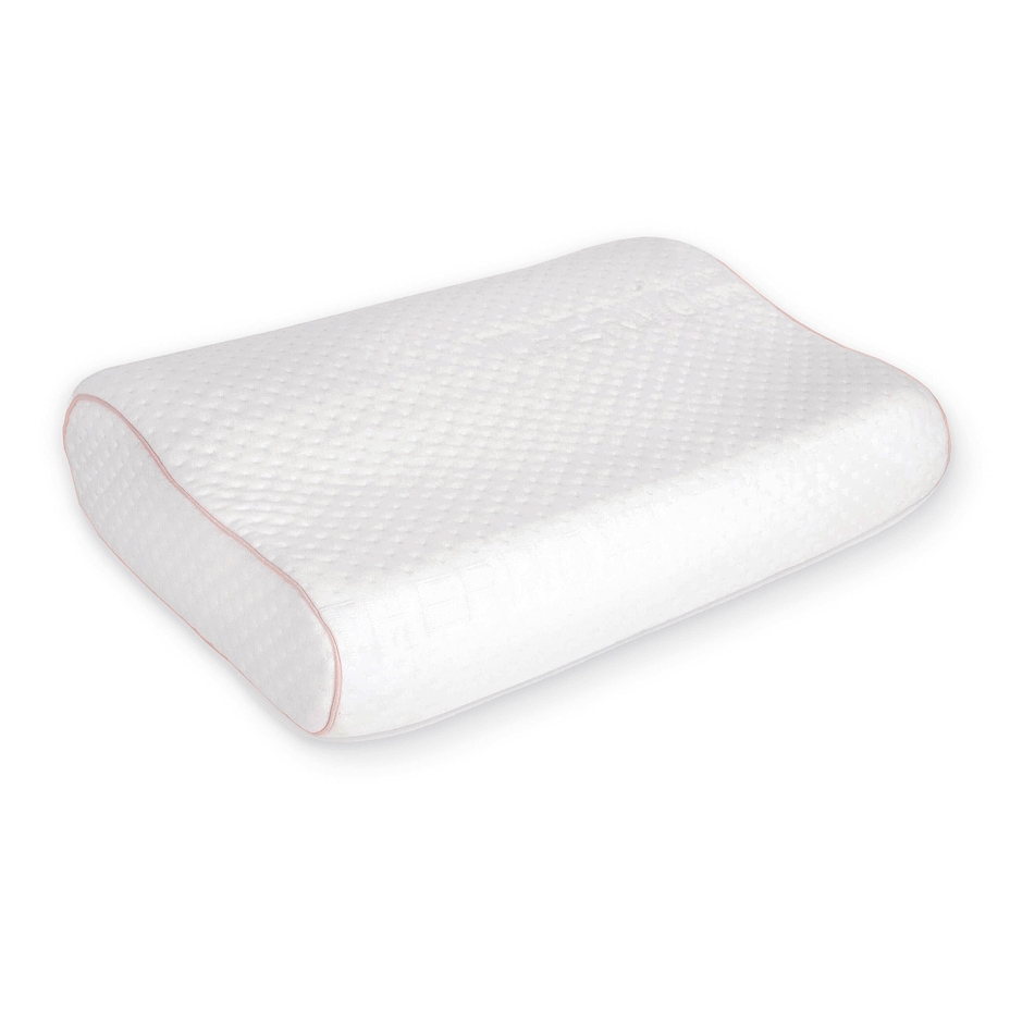 Anatomical memory pillow for back sleepers