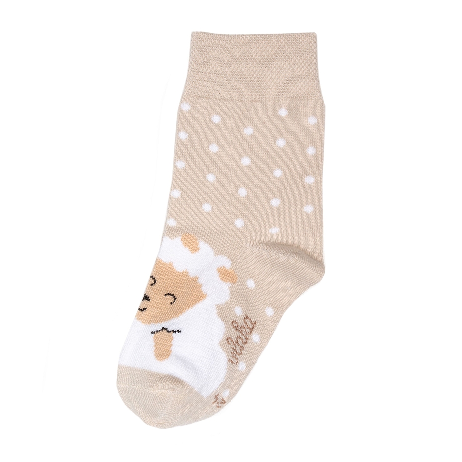 Vlnka Kids’ Cotton Socks Sheep Beige