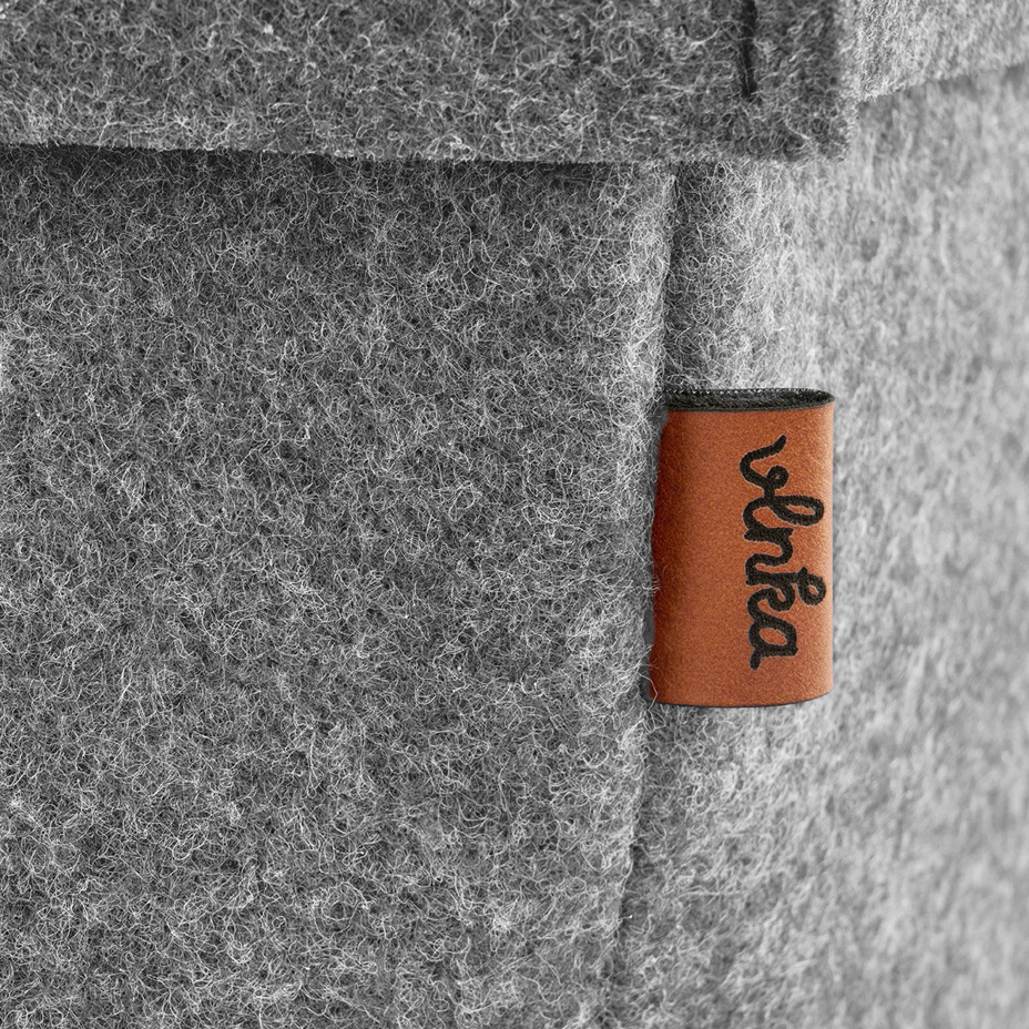 Felt Storage Basket Round Grey