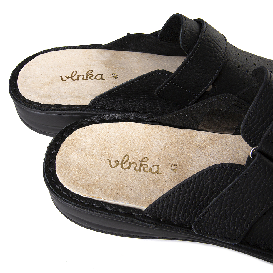 Men’s “Milan” Leather Massage Slip-on Shoes Black