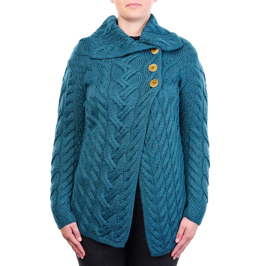 Vlnka Women's Wool Sweater S05 Blue