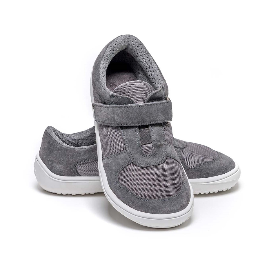 Kids’ Joy Leather Barefoot Trainers Grey