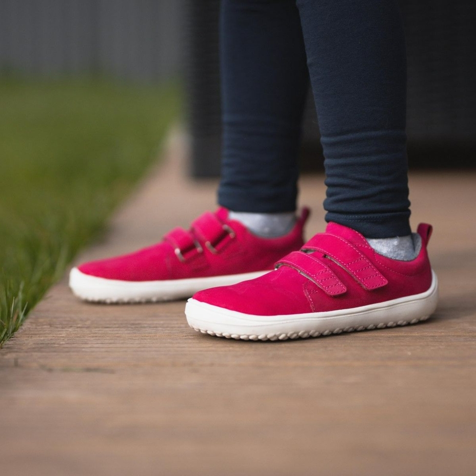 Kids’ Jolly Leather Barefoot Shoes Dark Pink
