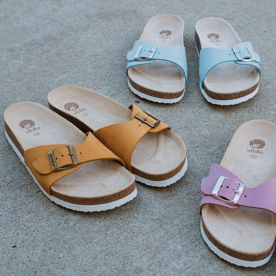 Women's “Laura“ Orthopaedic Cork Sliders Beige