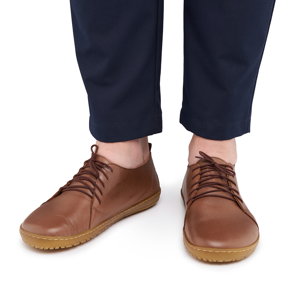 Men’s Oleg Leather Barefoot Shoes Brown