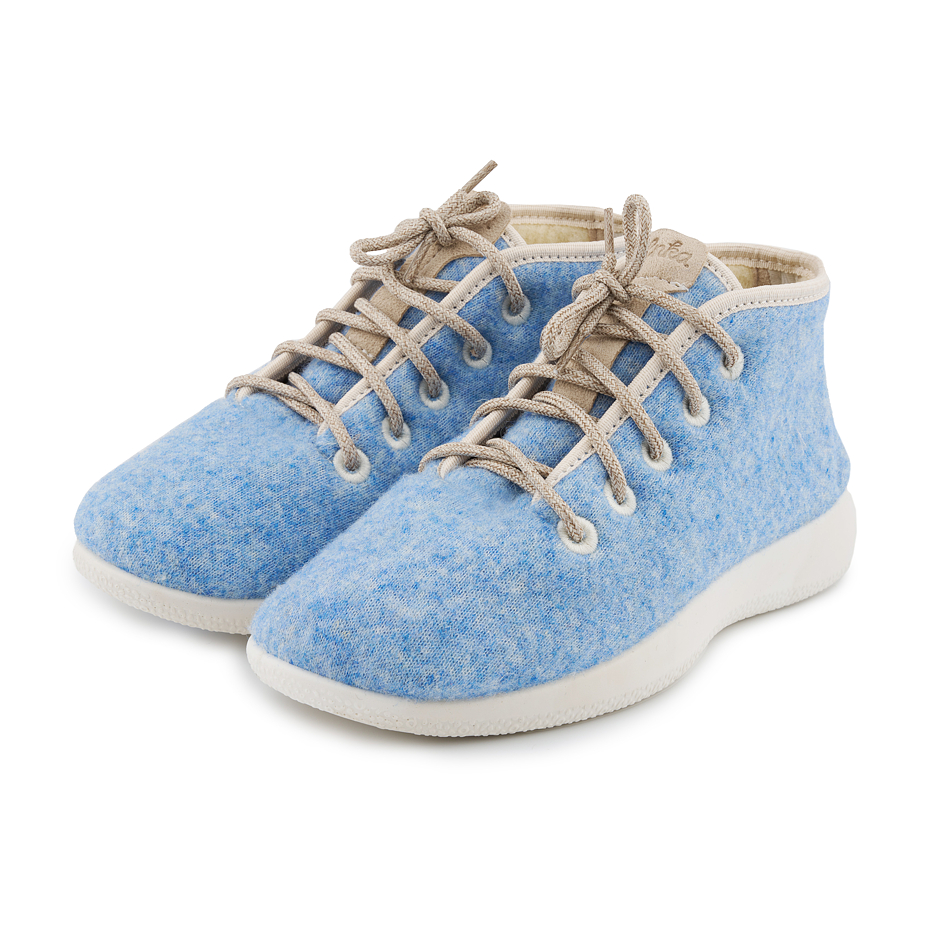 Woolee High-Top Wool Trainers with Lining Blue