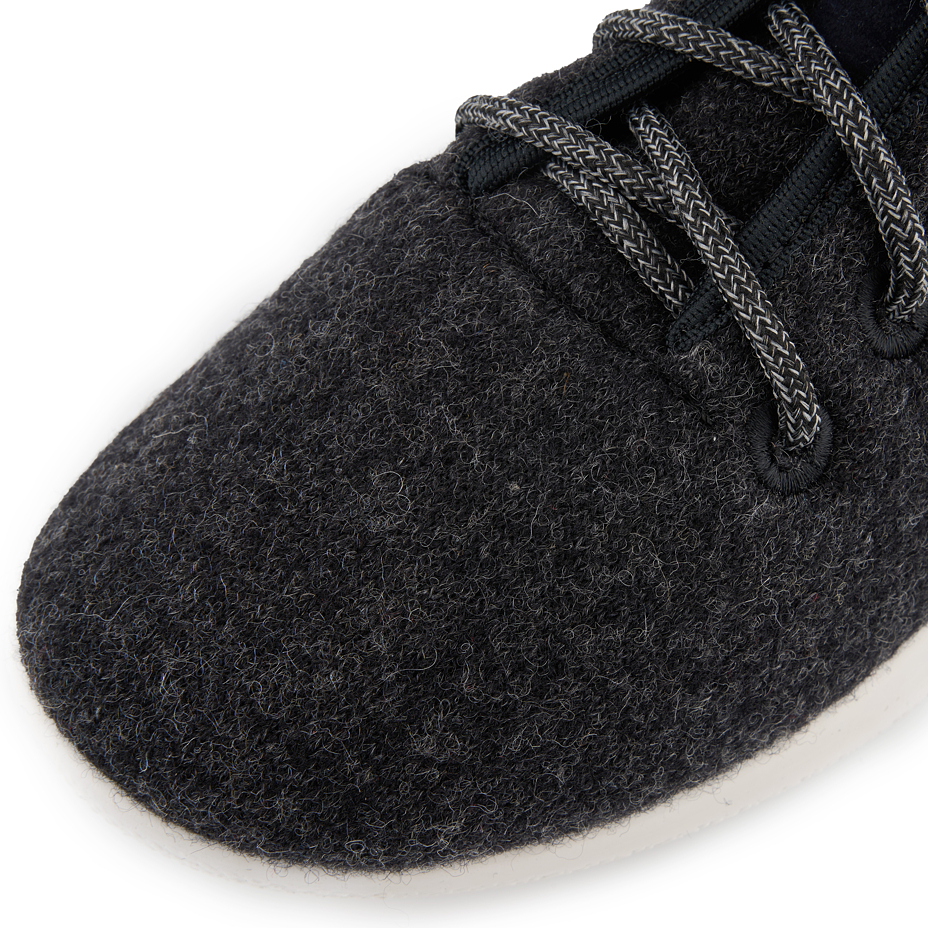 Woolee High-Top Wool Trainers with Lining Dark Grey