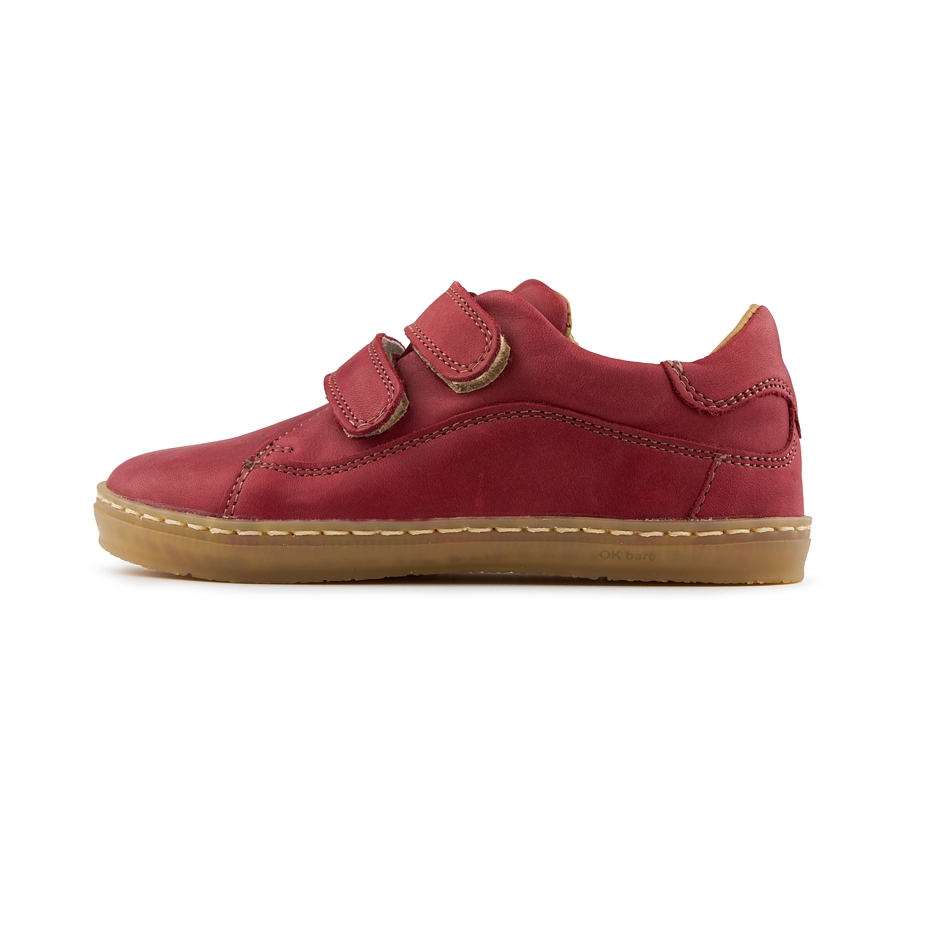 Kids’ Ada Barefoot Leather Trainers Red