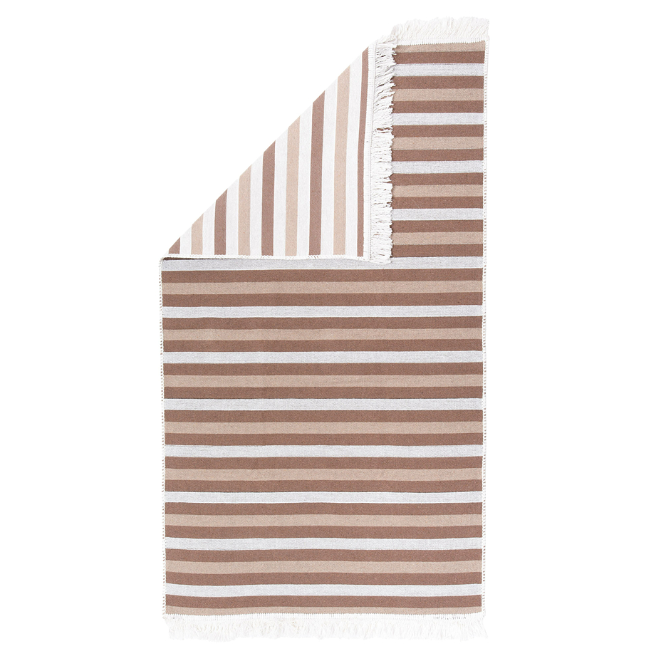 Cotton Rug Brown Stripe