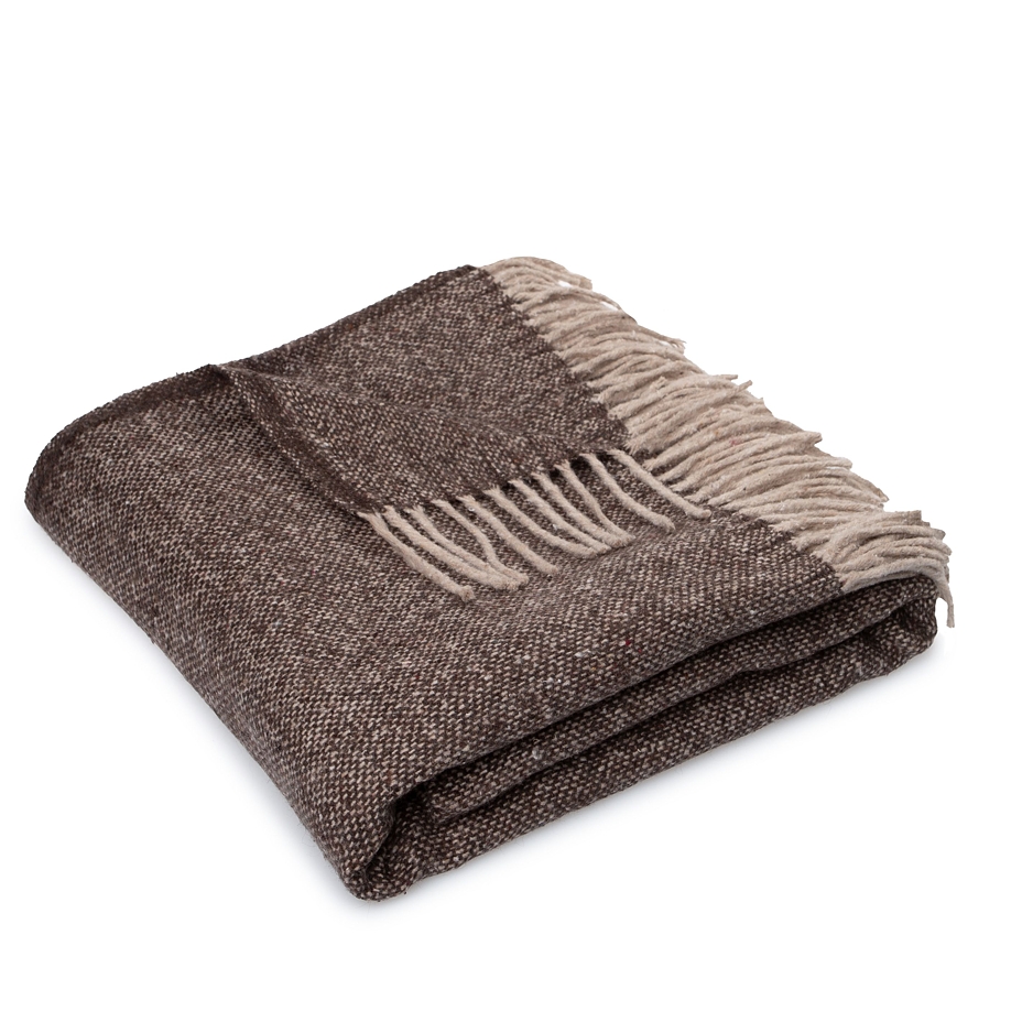 Woolee Throw with Sheep’s Wool Brown