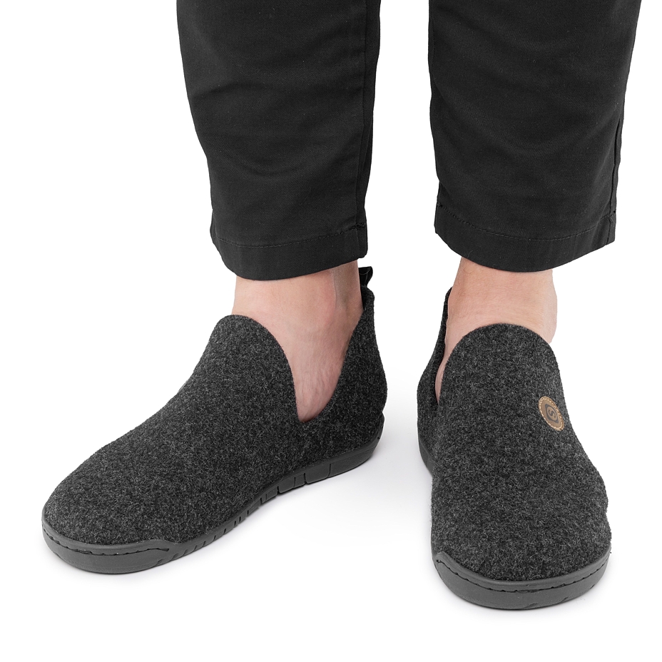 Men’s Jan Felt Slippers Dark Grey