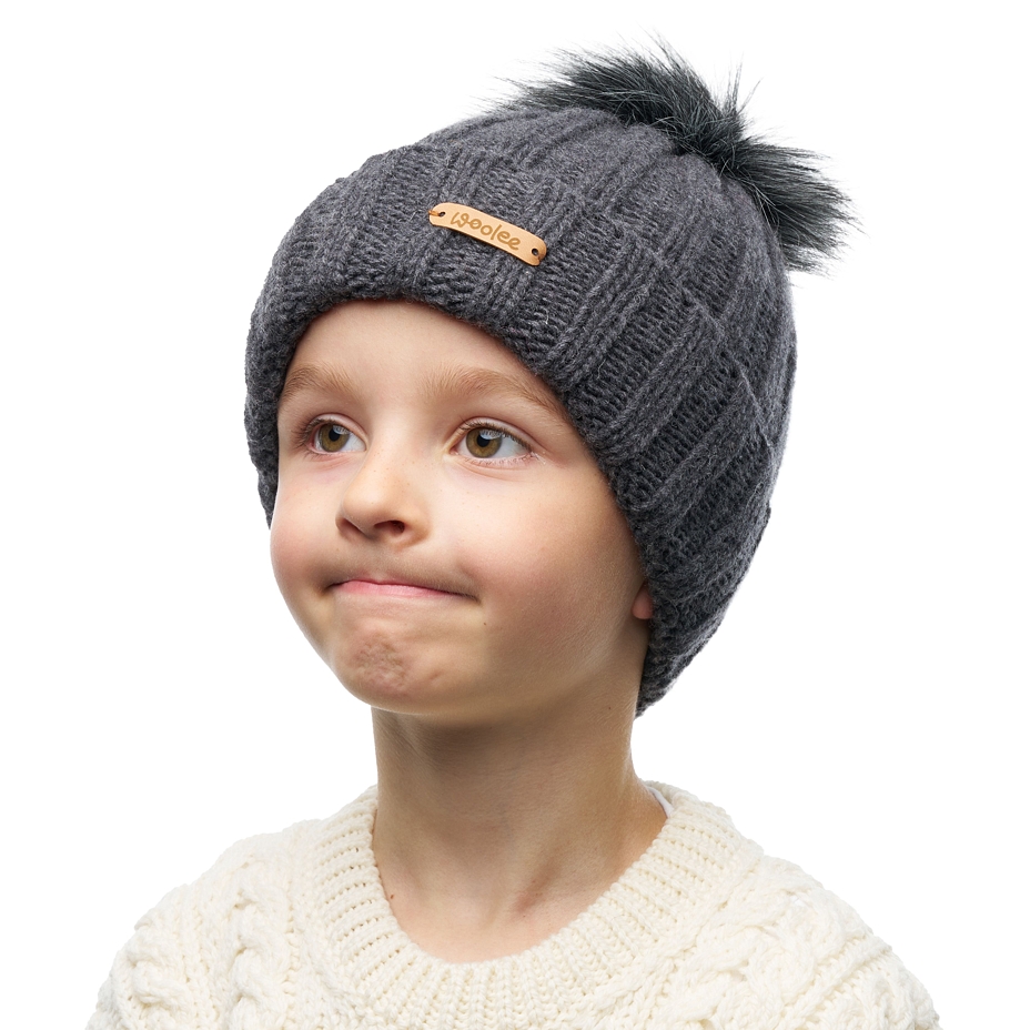 Kids’ Woolee Wool Hat V38 Dark Grey