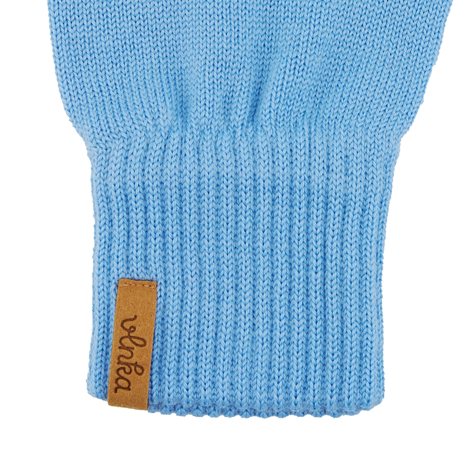 Finger Merino wool gloves Light Blue