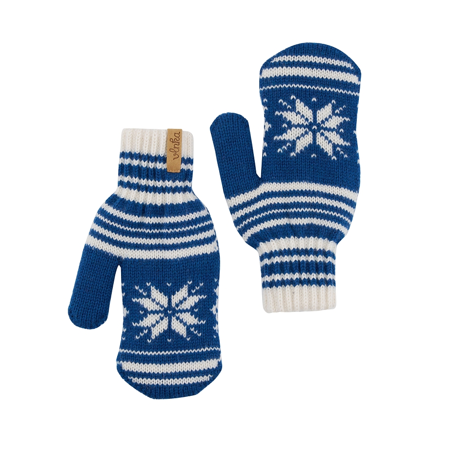 Kids’ Vlnka Wool Mittens P04 Navy Blue