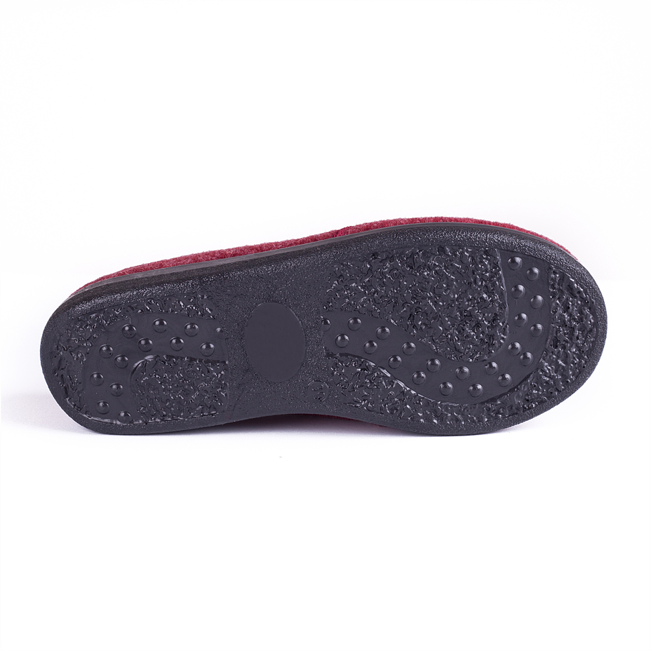 Women's Non-Slip Slippers with Wool Lining Red
