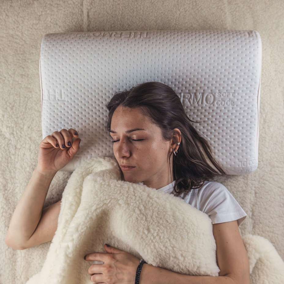 Anatomical memory pillow for back sleepers