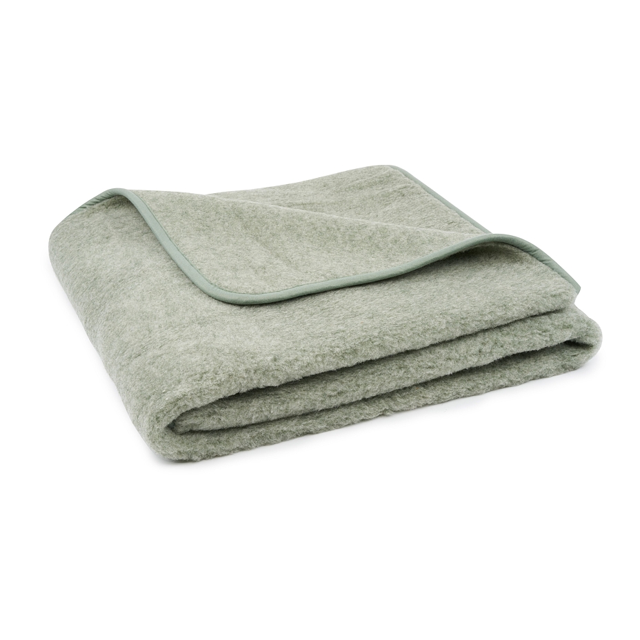Single Layer Wool Blanket Green