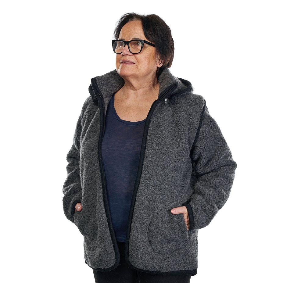 2-in-1 Wool Jacket Dark Grey