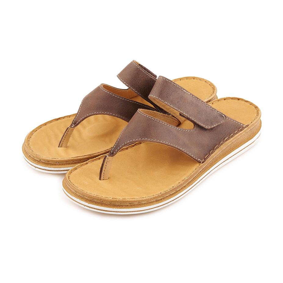 Women's orthopaedic leather slip-on shoes Venus brown