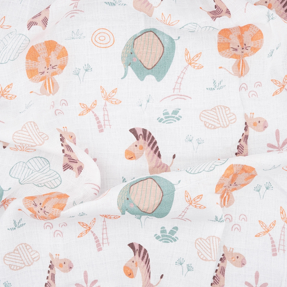 Baby Cotton swaddle blankets African animals 3 pcs