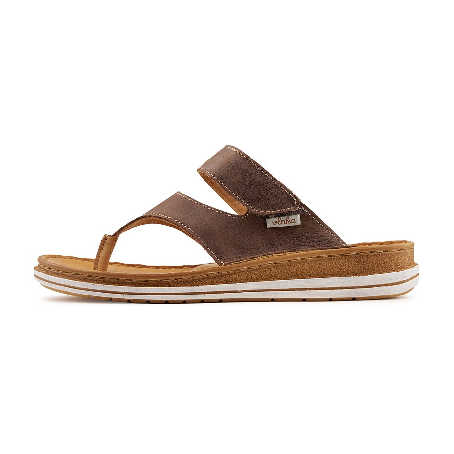 Women's orthopaedic leather slip-on shoes Venus brown