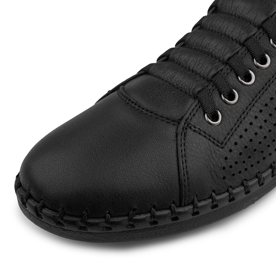 Women's elastic leather sneakers Radana black
