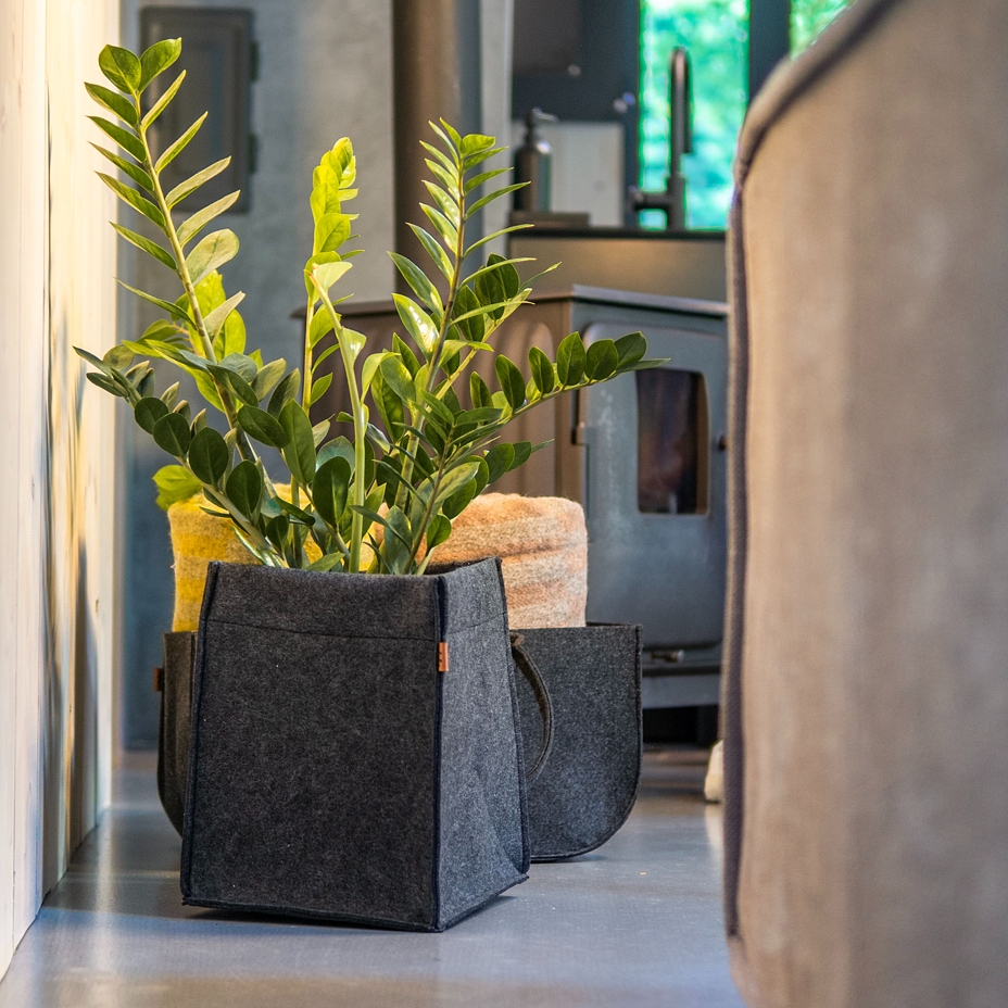 Felt Storage Basket Square Black