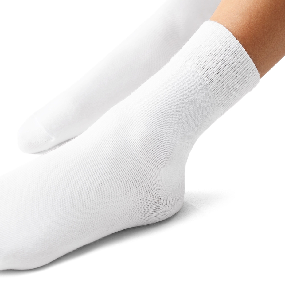 Loose Top Cotton Socks White