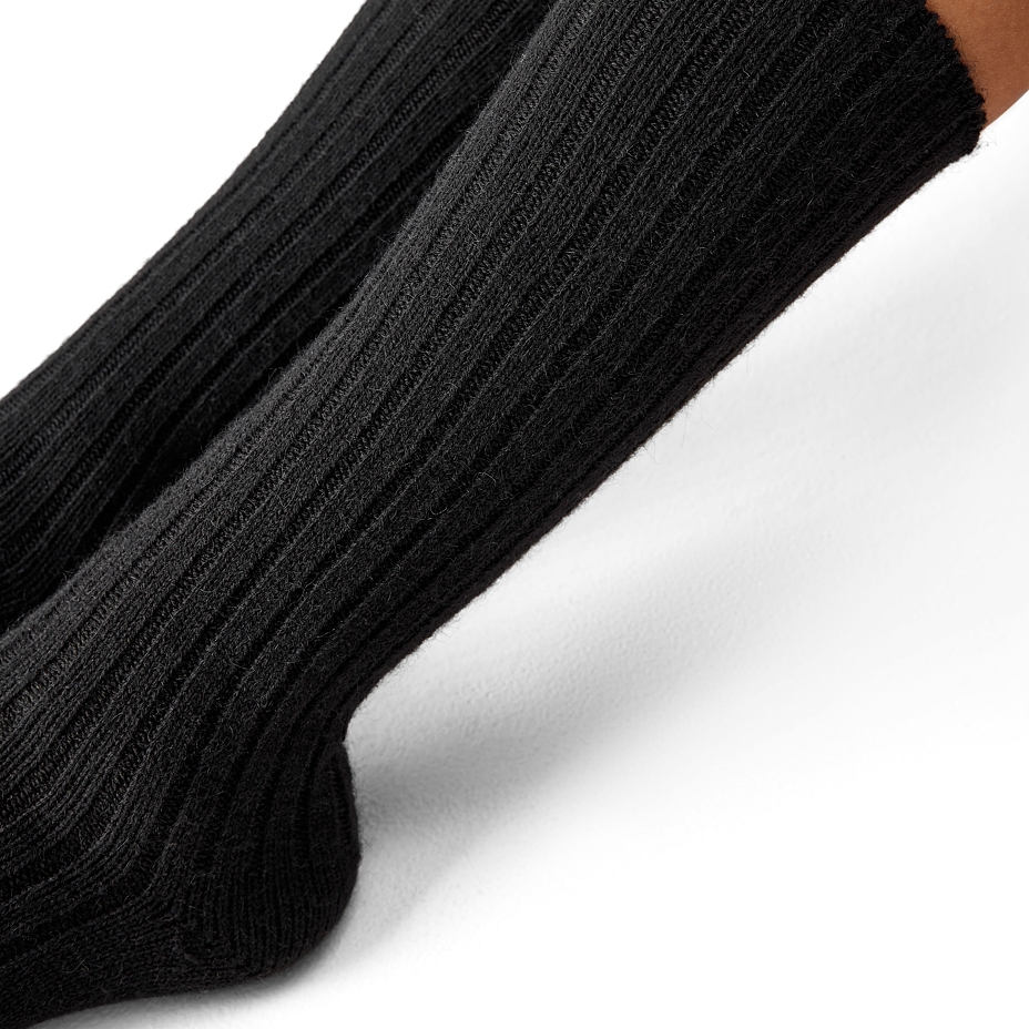 Knee-high Merino Sheep Wool Socks with Orthopedic Hem Black