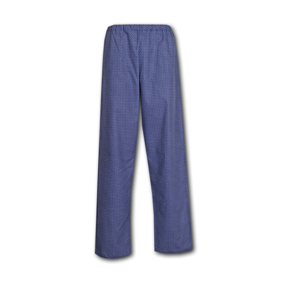 Men's flannel pajamas with long sleeves with pattern, blue