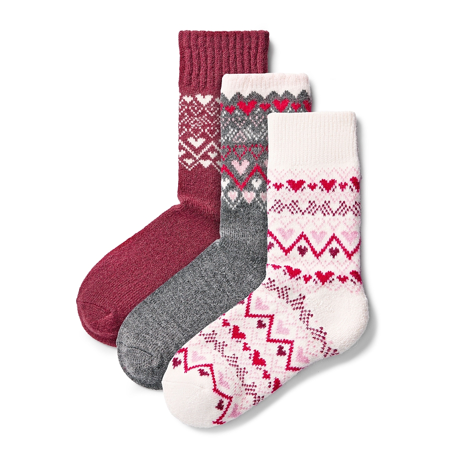 3 pairs of socks with sheep wool Merino heart