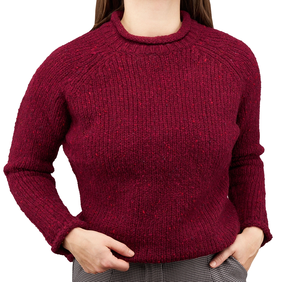 Women's wool sweater pullover red