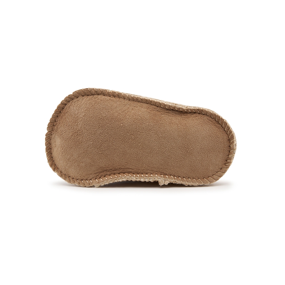 Children's Booties with Lambskin Fur Beige