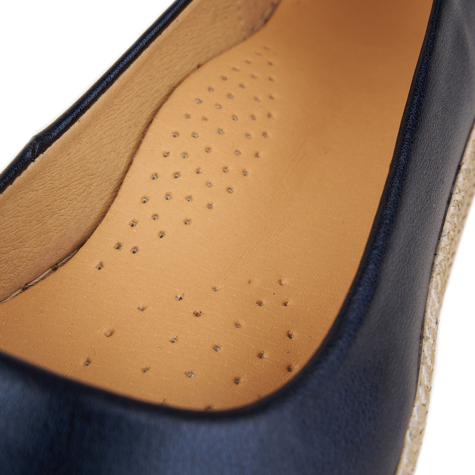 Women's platform leather ballerinas Belinda Blue