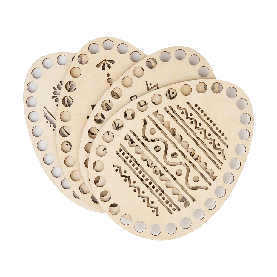 4 pcs of wooden Easter eggs with holes for creation